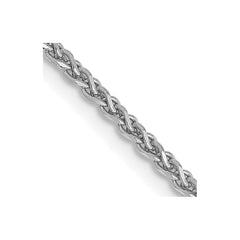 14K White Gold 18 inch 1.7mm Diamond-cut Spiga with Lobster Clasp Chain