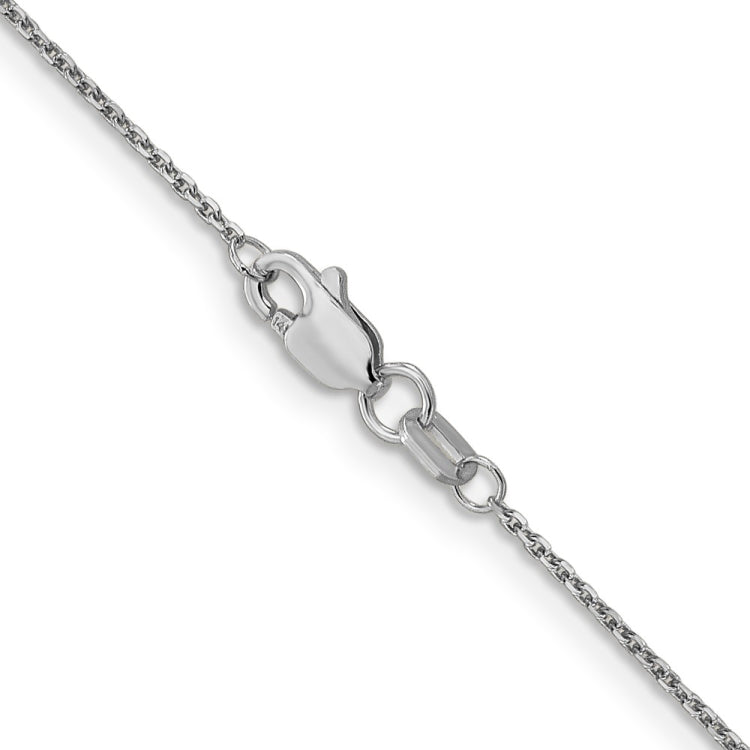 14K White Gold 24 inch .95mm Diamond-cut Cable with Lobster Clasp Chain