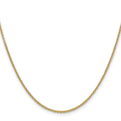 14K 22 inch 1.6mm Round Open Link Cable with Lobster Clasp Chain