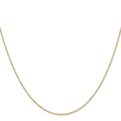 14K 18 inch 1.2mm Diamond-cut Beaded with Lobter Clasp Pendant Chain