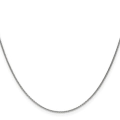 14K White Gold 18 inch 1mm Round Open Link Cable with Lobster Clasp Chain