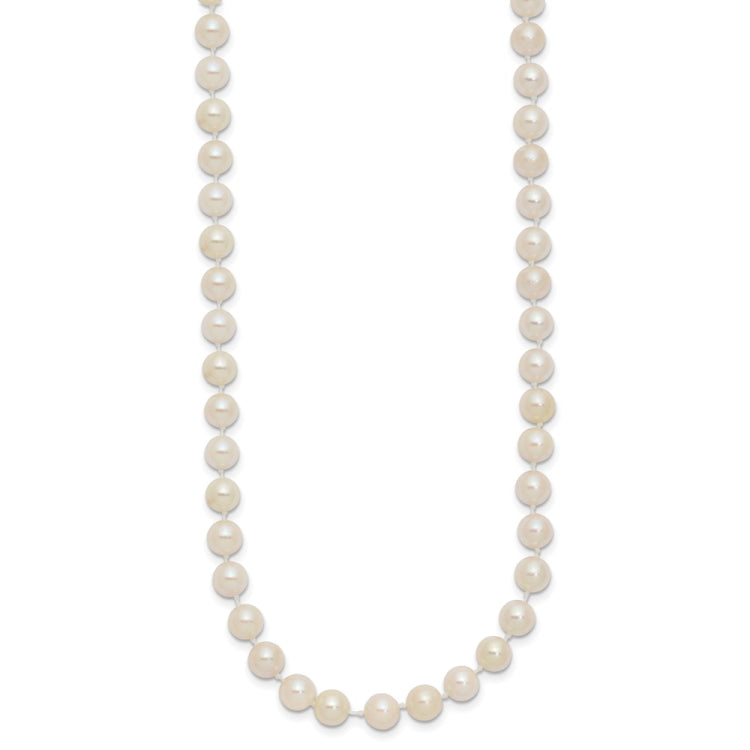 14k 5-6mm White Round Akoya Saltwater Cultured Pearl 18 inch Necklace