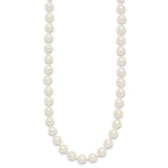 14k 6-7mm White Round Akoya Saltwater Cultured Pearl 16 inch Necklace