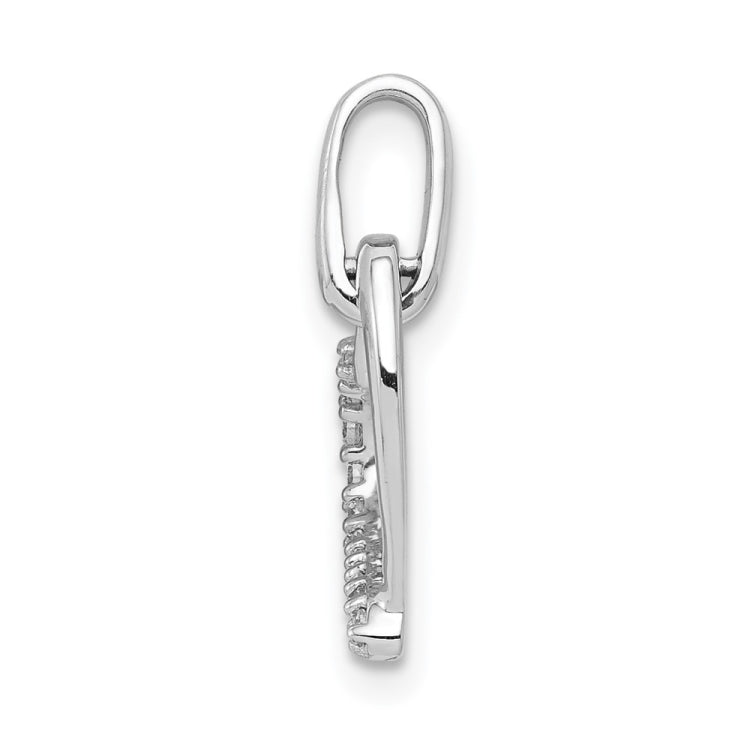 14k White Gold 1/15 carat  Diamond Heart Pendant