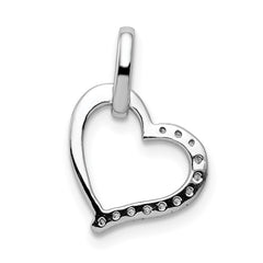 14k White Gold 1/15 carat  Diamond Heart Pendant