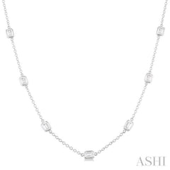 3.00 ctw Emerald Cut Diamond Fashion Necklace in 14K White Gold
