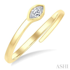 1/6 Ctw Bypass Bezel Set Marquise Cut Diamond Open Fashion Ring in 14K Yellow  Gold