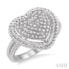 1/20 ctw Single Cut Diamond Heart Ring in Sterling Silver