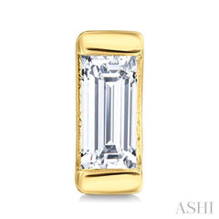 1/10 Ctw Baguette Diamond Bezel Set Petite  Fashion Earrings in 10K Yellow Gold