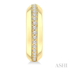 1/6 Ctw Round Cut Golden Glow Diamond Bold Fashion Half Hoop Earrings in 10K Yellow Gold