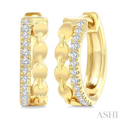 1/10 Ctw Single Cut Diamond Petite Huggie Earrings in 10K Yellow Gold