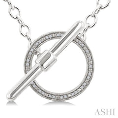 1/10 Ctw Circle Toggle Single Cut Diamond Fashion Pendant With Chain in Sterling Silver
