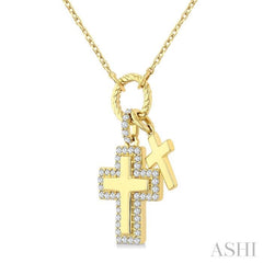 .20CTRDDM CROSS CHARM PD YG 10K-G+CH*