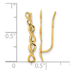 14k Polished Infinity Ear Climber Earrings