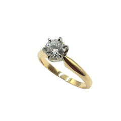 APPRAISED $3150- 14KT Yellow Gold Engagement Ring with 1 Round Brilliant Diamond -EST-.66ct (5.65-5.68x3.4)