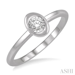 1/50 ctw Oval Shape Round Cut Diamond Promise Ring in 10K White Gold
