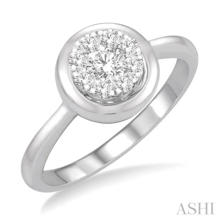 1/3 ctw Round Diamond Lovebright Ring in 14K White Gold