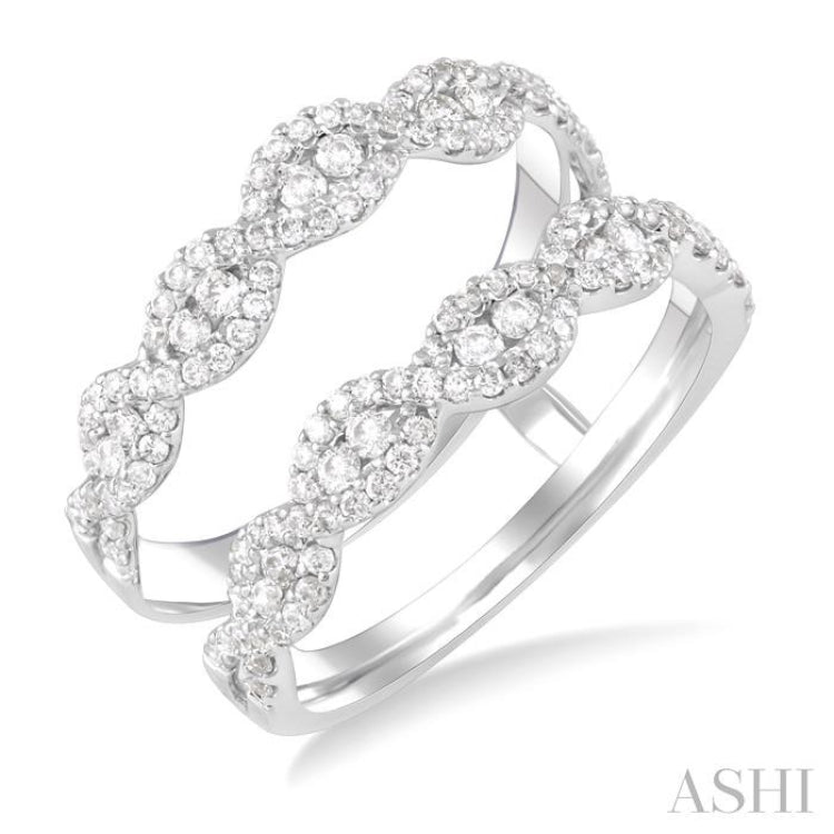3/4 ctw Round Cut Diamond Insert Ring in 14K White Gold