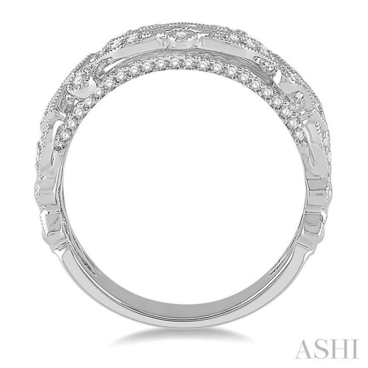 1/2 ctw Lattice Round Cut Diamond Fashion Band in 14K White Gold
