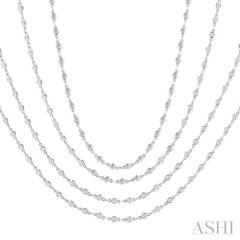 7.00 Ctw Bezel Set Round Cut Diamond Layered 60-Inch Necklace in 14K White Gold
