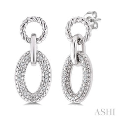 .10CTRDDM OVAL LINK EARRINGS SL-S*