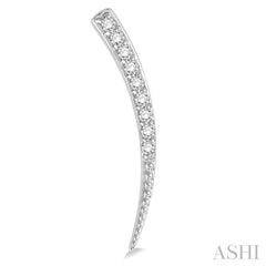 1/5 ctw Pointed End Arc Climbers Round Cut Diamond Earrings in 14K White Gold