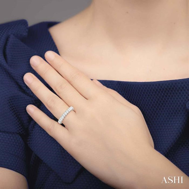 1 1/5 Ctw Princess Cut Diamond Matching Wedding Band in 14K White Gold