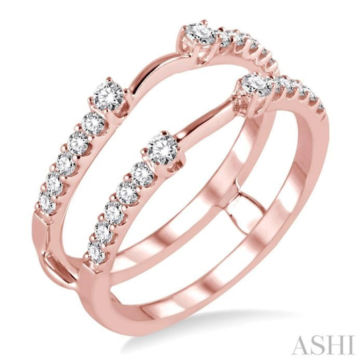 3/8 ctw Round Cut Diamond Insert Ring in 14K Rose Gold