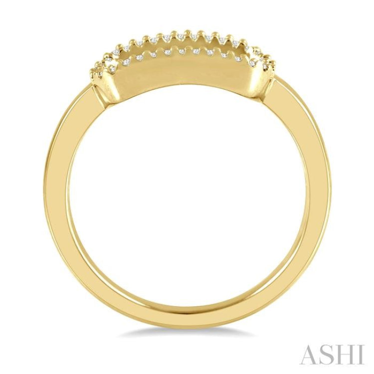 1/10 Ctw Paperclip Link Round Cut Diamond Stack Band in 14K Yellow Gold