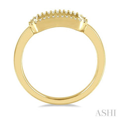 1/10 Ctw Paperclip Link Round Cut Diamond Stack Band in 14K Yellow Gold