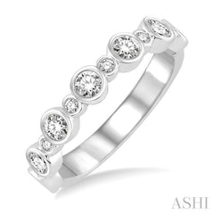 3/4 ctw Round Cut Diamond Stack Band in 14K White Gold