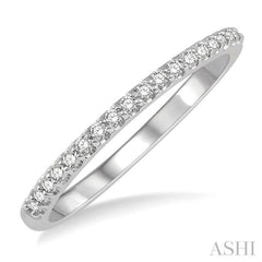 1/10 ctw Round Cut Diamond Wedding Band in 14K White Gold