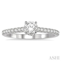 1/5 ctw Round Cut Diamond Semi Mount Engagement Ring in 14K White Gold