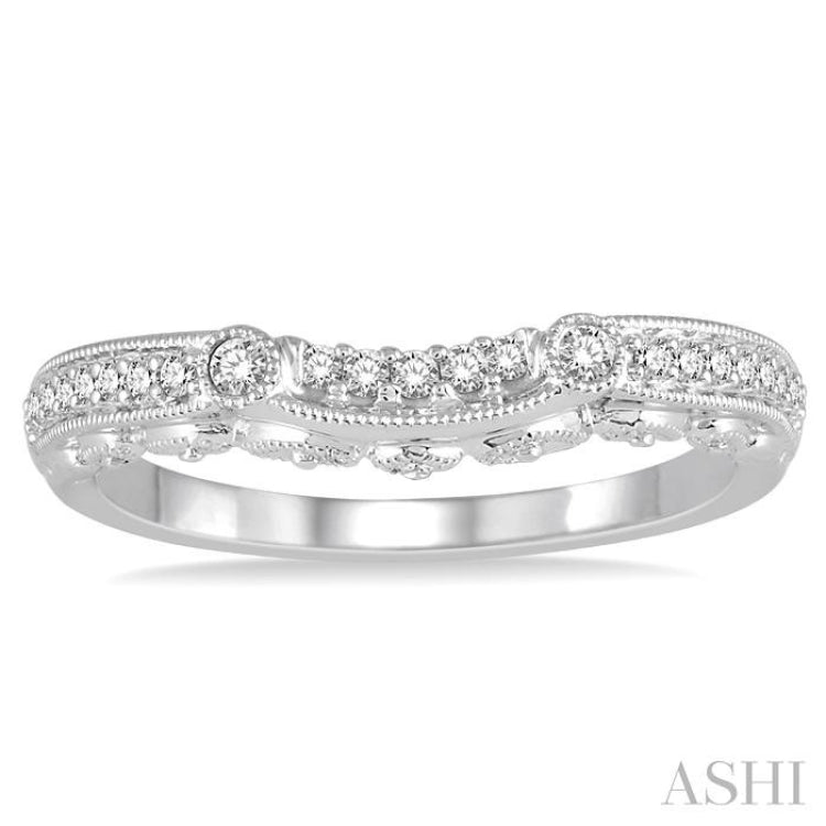 1/6 ctw Round Diamond Wedding Band in 14K White Gold