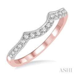 1/5 ctw Round Diamond Wedding Band in 14K Rose and White Gold