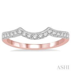 1/5 ctw Round Diamond Wedding Band in 14K Rose and White Gold