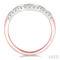 1/5 ctw Round Diamond Wedding Band in 14K Rose and White Gold