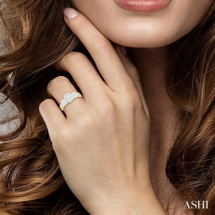 1/2 ctw Lovebright Round Cut Diamond Ring in 14K Yellow and White Gold