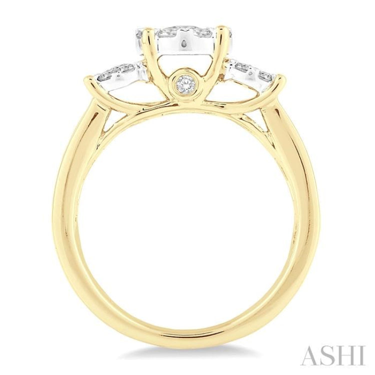 1 ctw Lovebright Round Cut Diamond Ring in 14K Yellow and White Gold