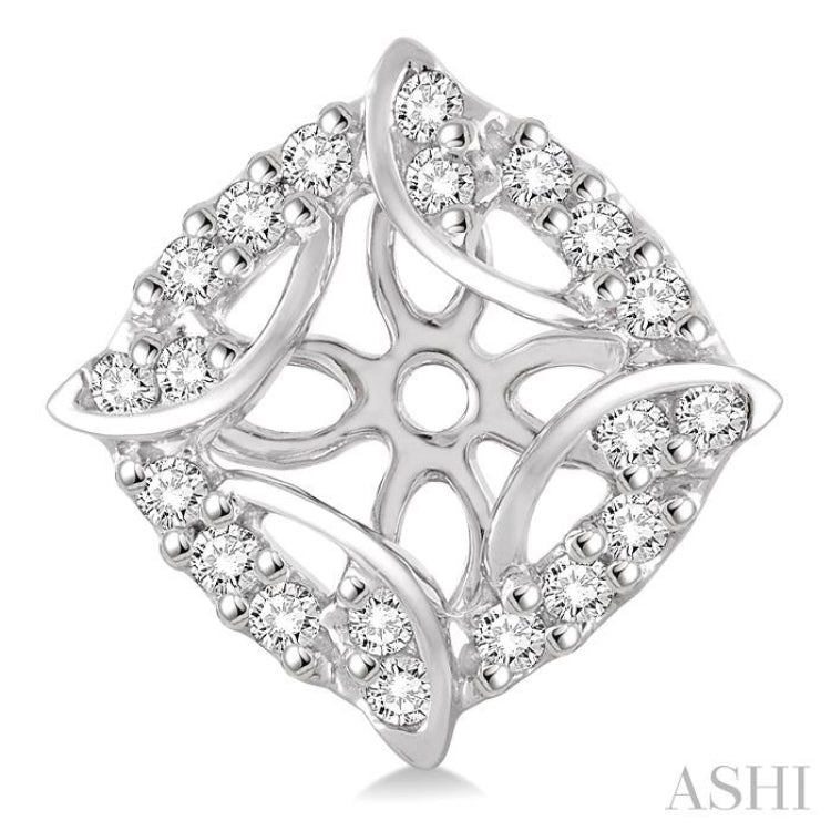 1/4 ctw Round Cut Diamond Jacket Earrings in 14K White Gold