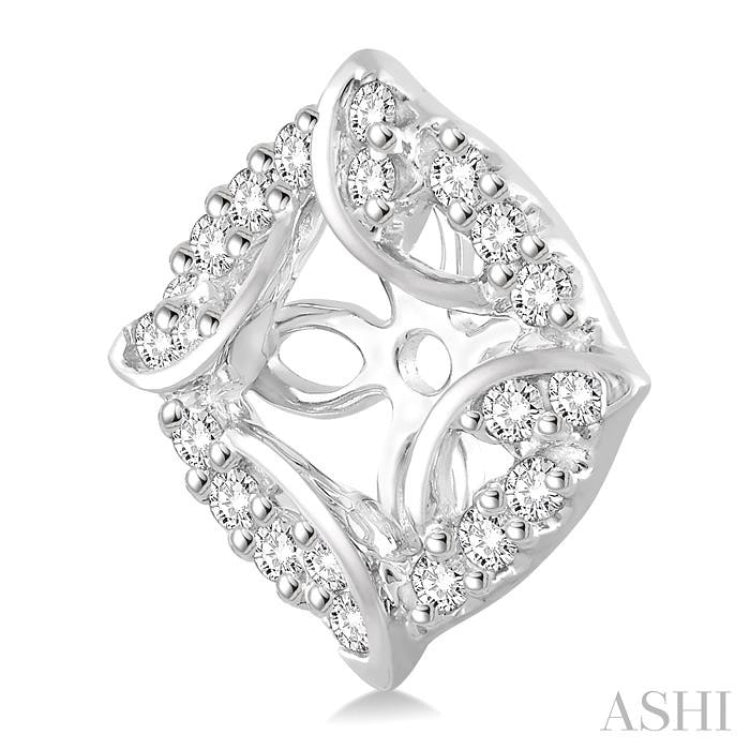 1/4 ctw Round Cut Diamond Jacket Earrings in 14K White Gold