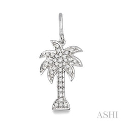 1/2 ctw Round Cut Diamond Palm Tree Earrings in 14K White Gold