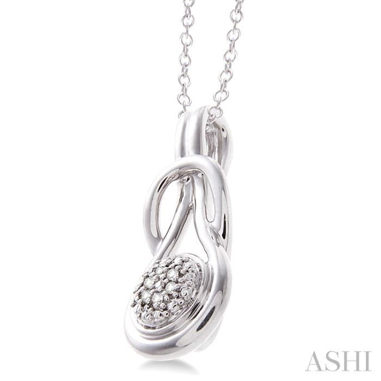 1/50 Ctw Single Cut Diamond Fashion Pendant in Sterling Silver with Chain