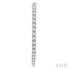 1/2 ctw Round cut Diamond Hoop Earrings in 14K White Gold
