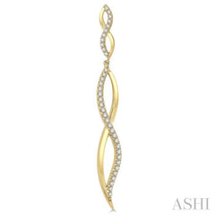 1/3 ctw Climbing Stalk Round Cut Diamond Fashion Long Earrings in 14K Yellow Gold