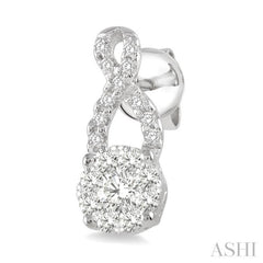 1/3 Ctw Lovebright Round Cut Diamond Earrings in 14K White Gold