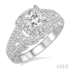 3/8 ctw Round Diamond Semi-Mount Engagement Ring in 14K White Gold
