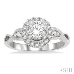 1/3 ctw Diamond Semi-mount Engagement Ring in 14K White Gold