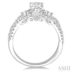 3/4 Ctw Diamond Semi-Mount Engagement Ring in 14K White Gold