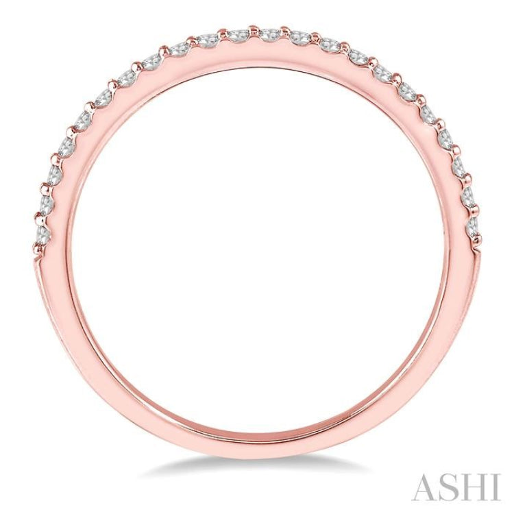 1/6 ctw Round Cut Diamond Wedding Band in 14K Rose Gold